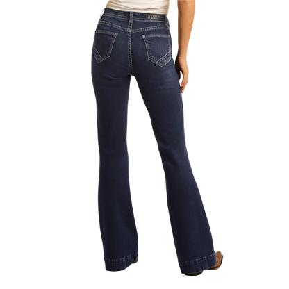 Panhandle Slim Women's High Rise Extra Stretch Button Blue Jeans