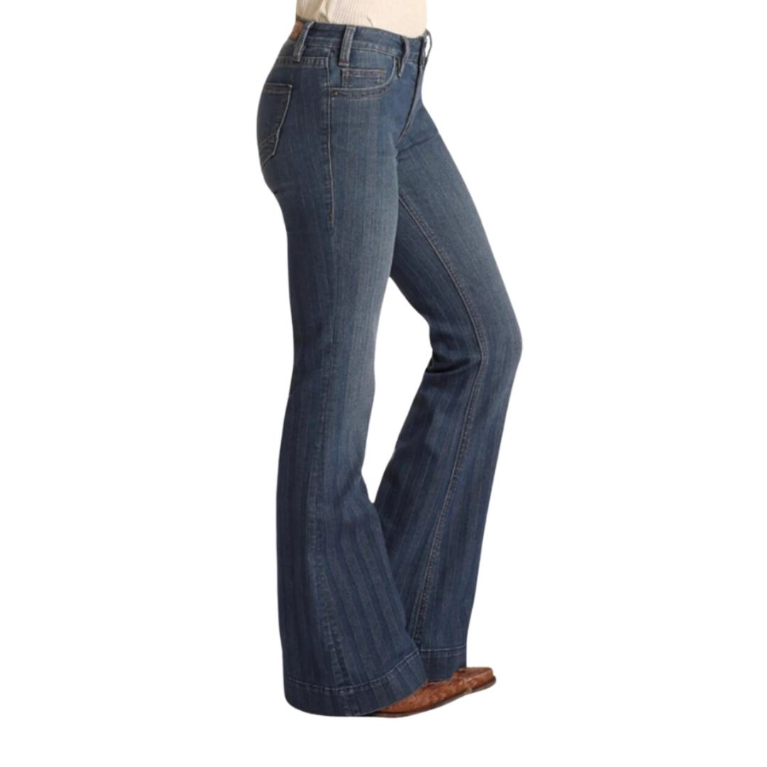 Panhandle Slim Women's Stretch Mid Rise Trouser Blue Jeans