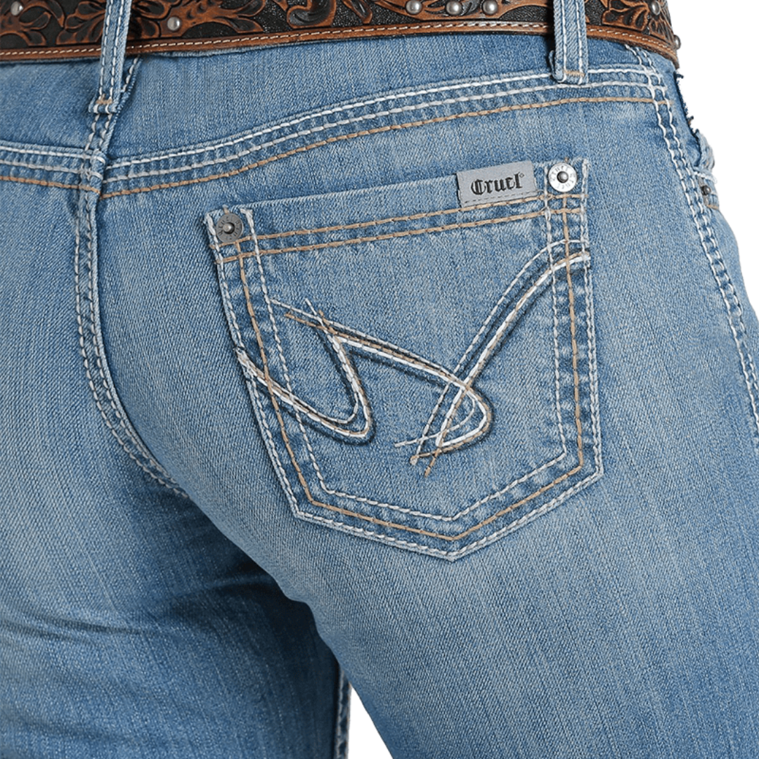 Cruel Girl Women's Mid Rise Jayley Trouser Blue Jeans