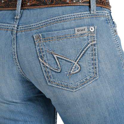 Cruel Girl Women's Mid Rise Jayley Trouser Blue Jeans