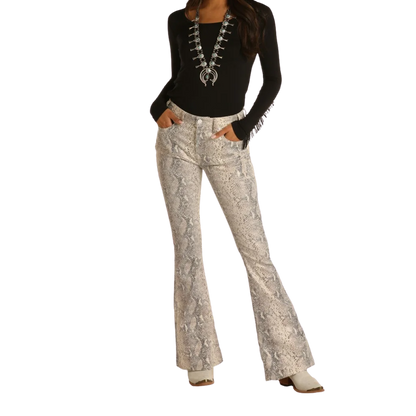 Panhandle Slim Women's Snake High Rise Flare Light Brown Jeans