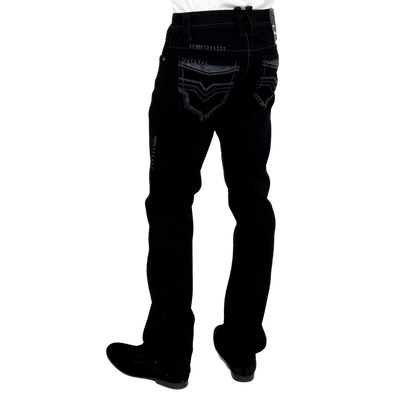 Platini Men's Holt Dark Wash Black Jeans