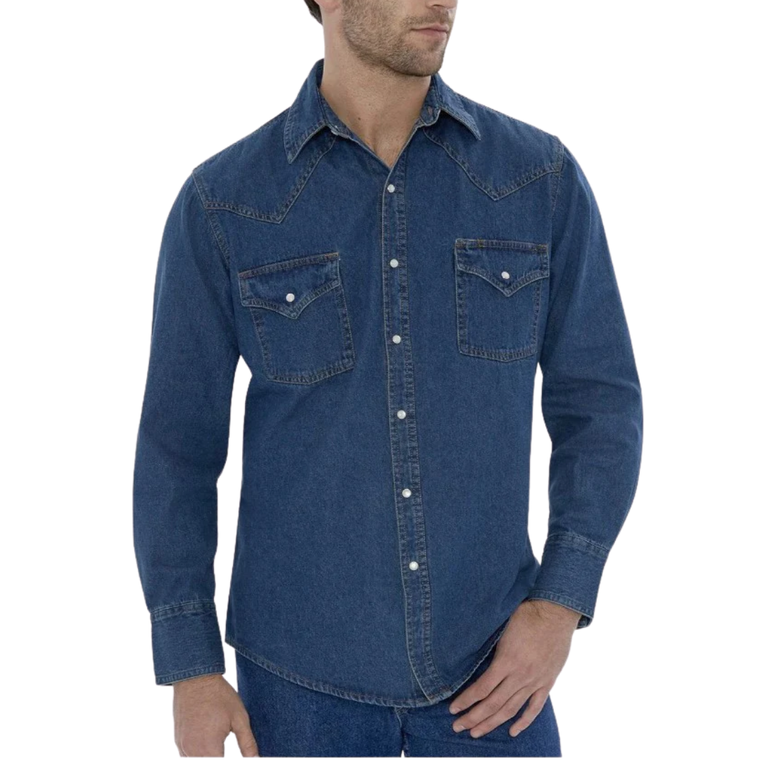 Ely & Walker Men's Classic Denim Blue Shirt