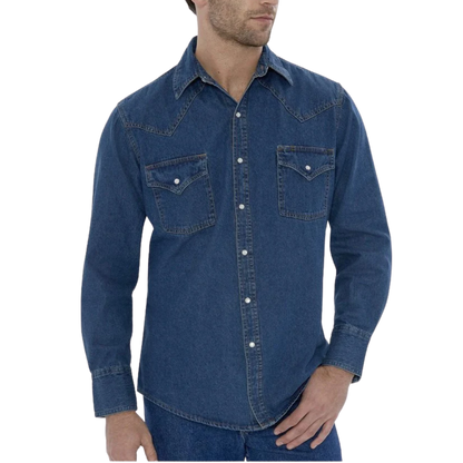 Ely & Walker Men's Classic Denim Blue Shirt