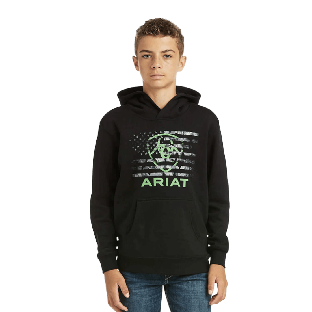 Ariat Youth Boy's Basic Hood Outerwear Black Sweatshirt