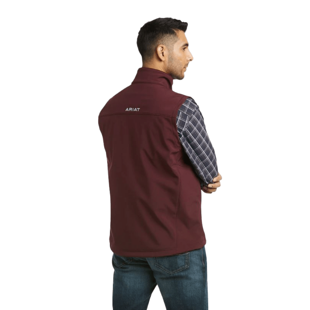 Ariat Men's Vernon Softshell Malbec Red Vest