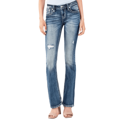 Miss Me Women's Chloe Boot Turquoise Jeans
