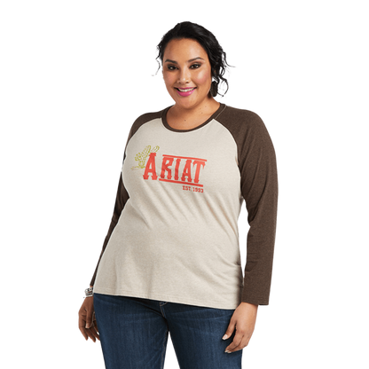 Ariat Women's Real Graphic Long Sleeve Brown Tee Shirt