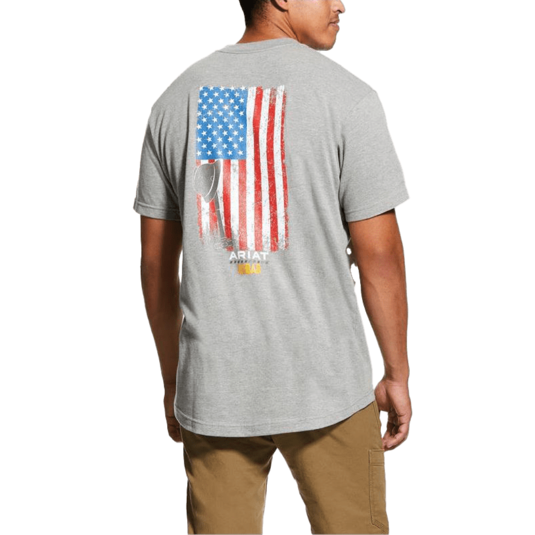 Ariat Men's Rebar America Great Graphic Grey Tee Shirt