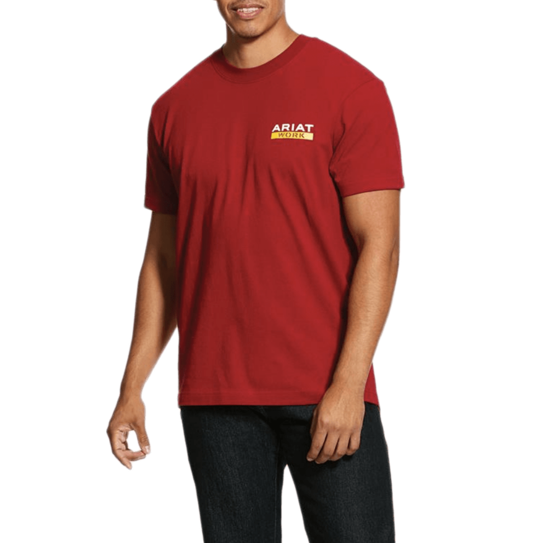 Ariat Men's Rebar Cotton Strong Roughneck Red Tee Shirt