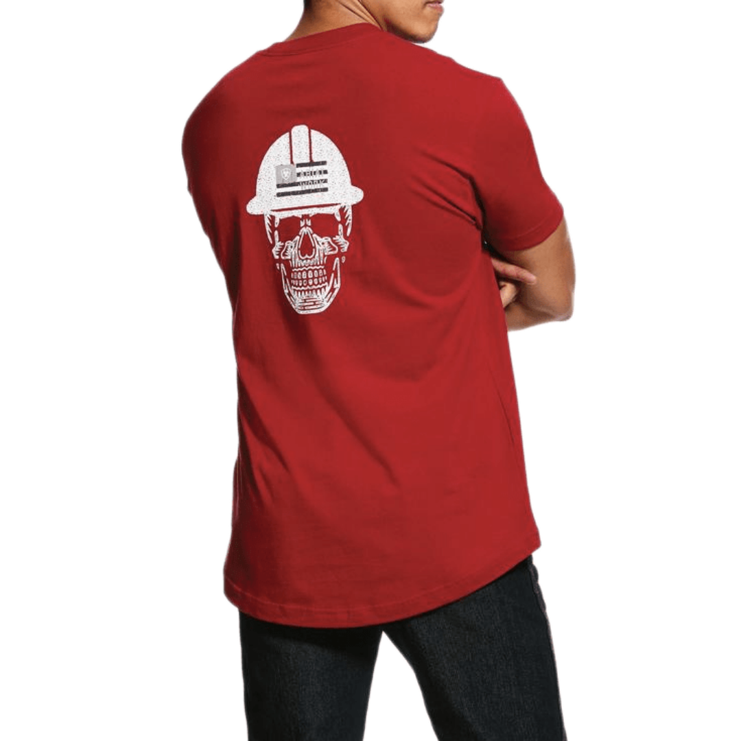 Ariat Men's Rebar Cotton Strong Roughneck Red Tee Shirt