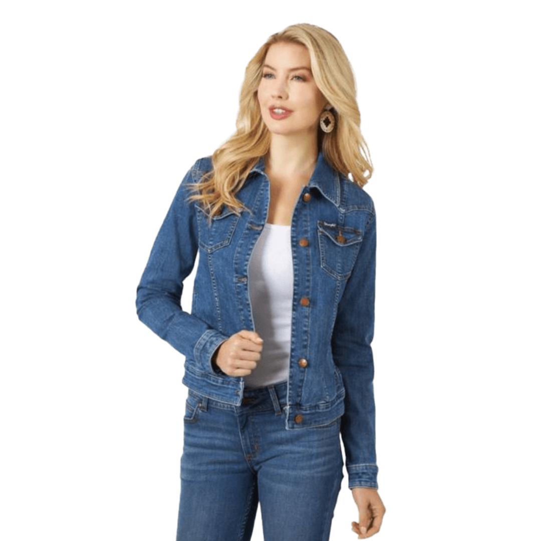 Wrangler Women's Long Sleeve Classic Fit Denim Blue Jacket