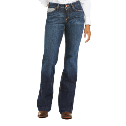Ariat Women's Trouser Rise Mia Wide Blue Jeans