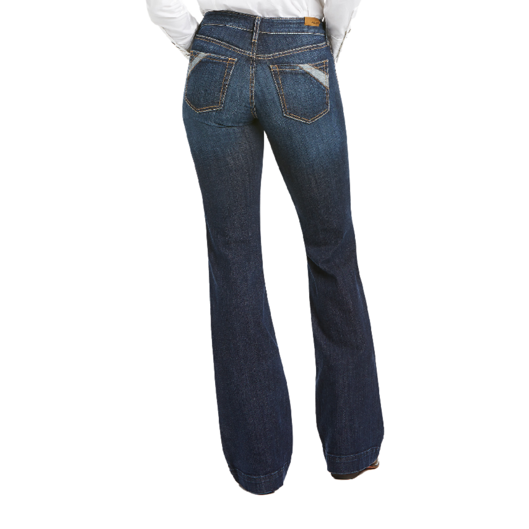 Ariat Women's Trouser Rise Mia Wide Blue Jeans