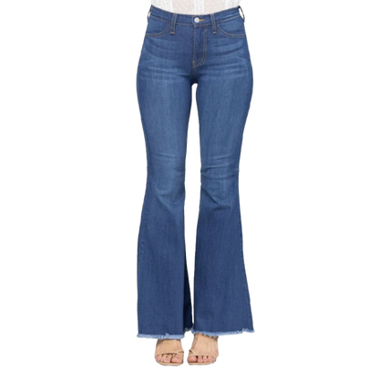 Judy Women's Reg Hi Waist Super Flare Blue Jeans