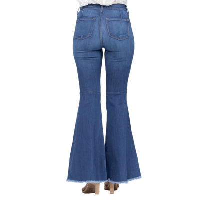 Judy Women's Reg Hi Waist Super Flare Blue Jeans