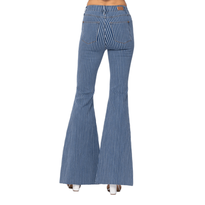 Judy Women's Ultra High Rise Super Flare Blue Jeans