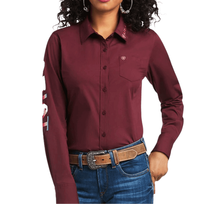 Ariat Women's Team Kirby Stretch Red Shirt