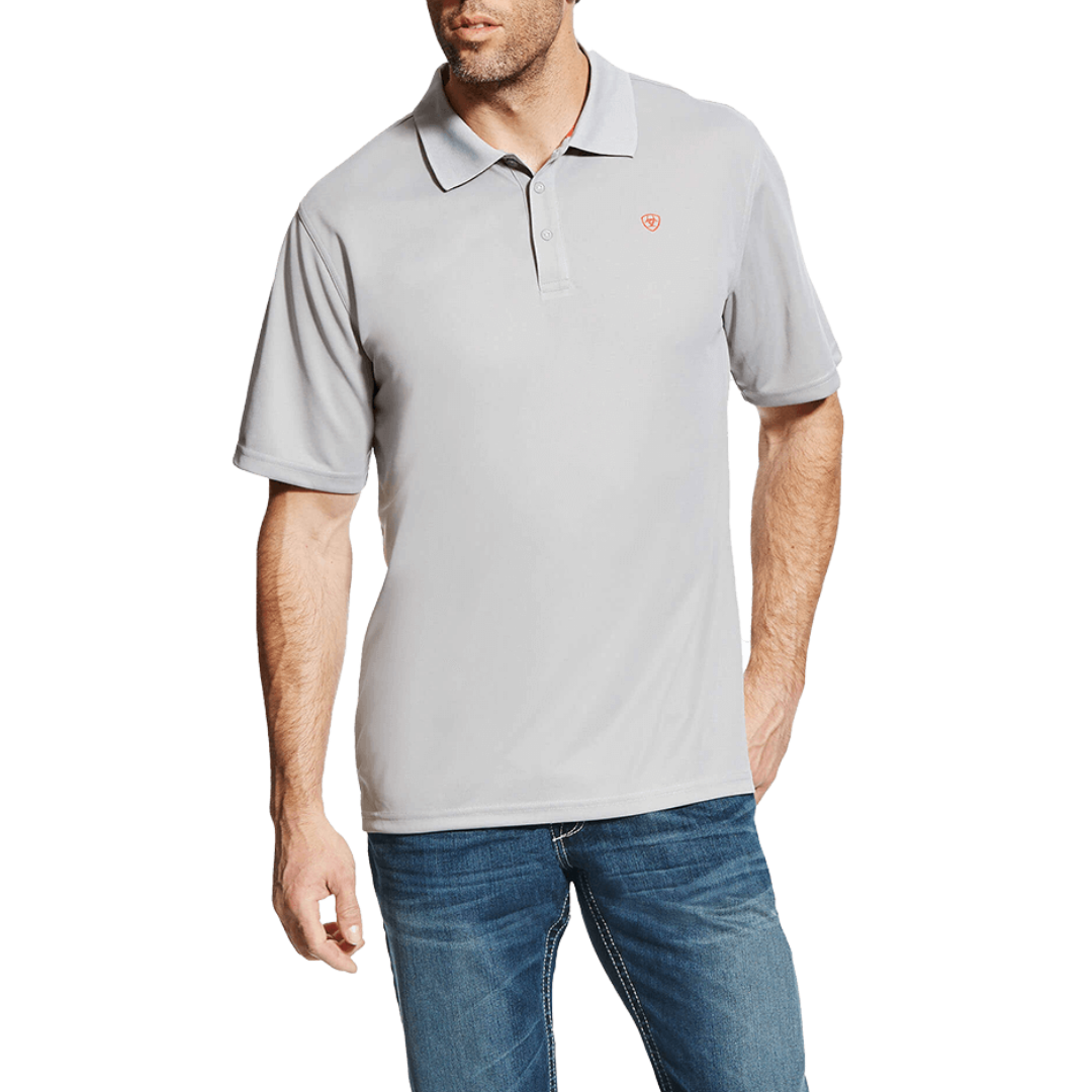 Ariat Men's Tek Short Sleeve Polo Silver Lining Shirt