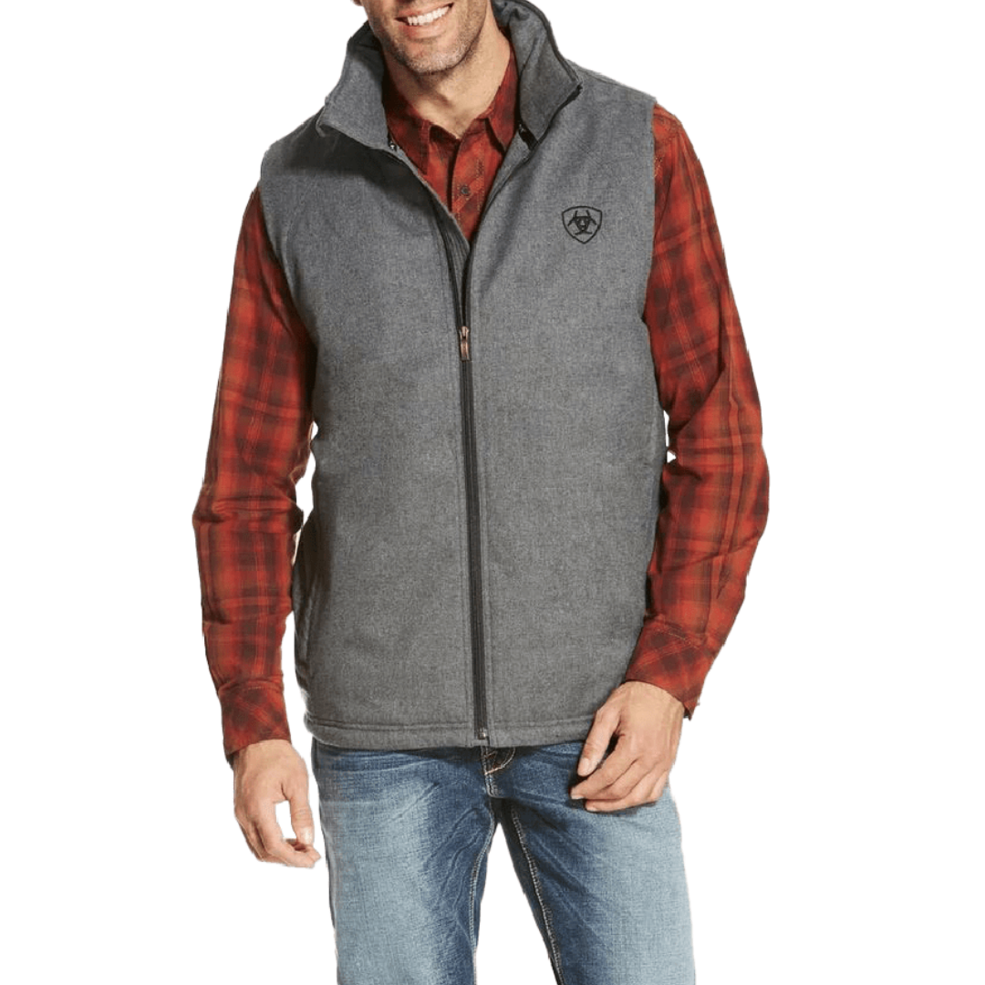 Ariat Men's Team Logo Concealed Carry Zip Up Grey Vest