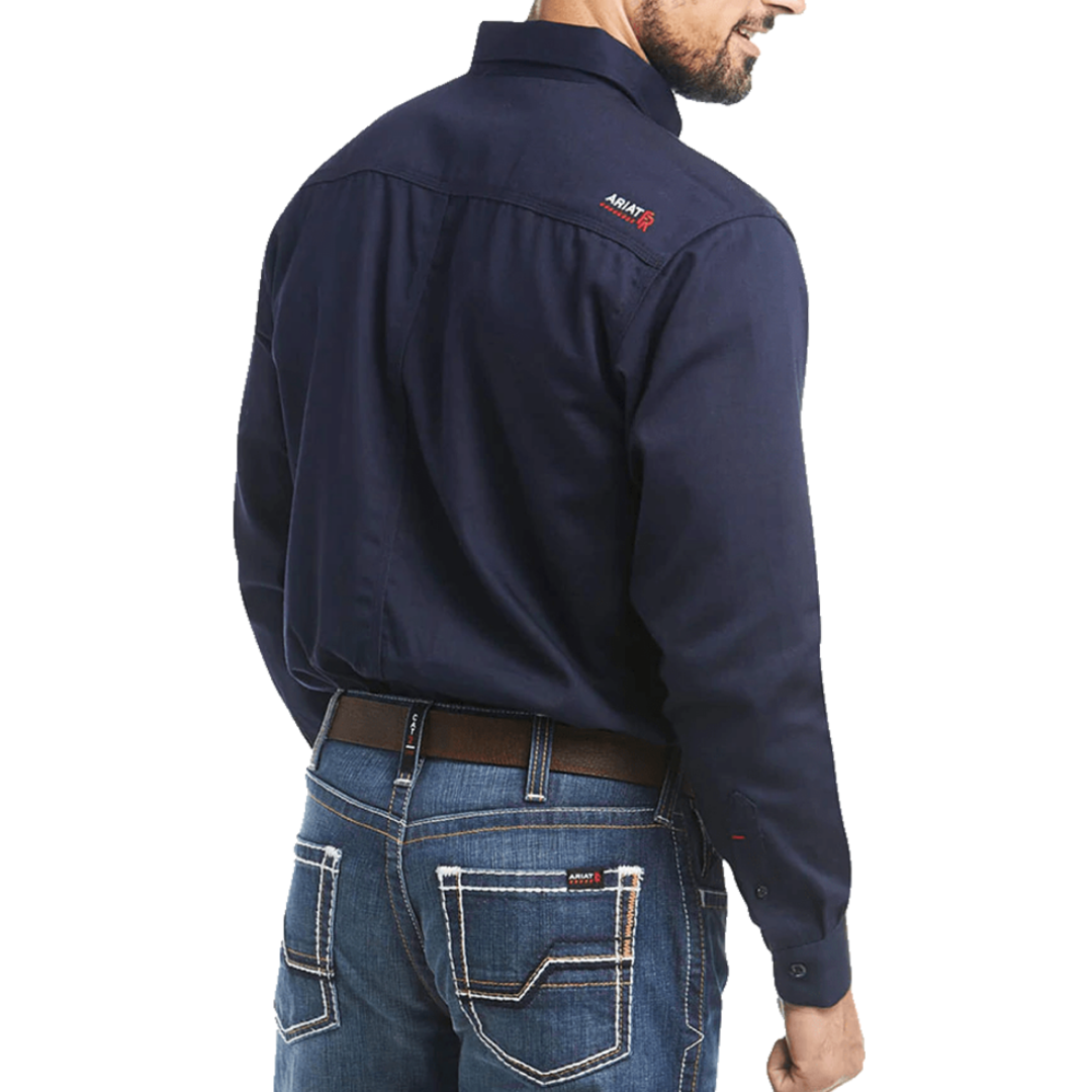 Ariat Men's Flame Resistant Long Sleeve Work Blue Shirt