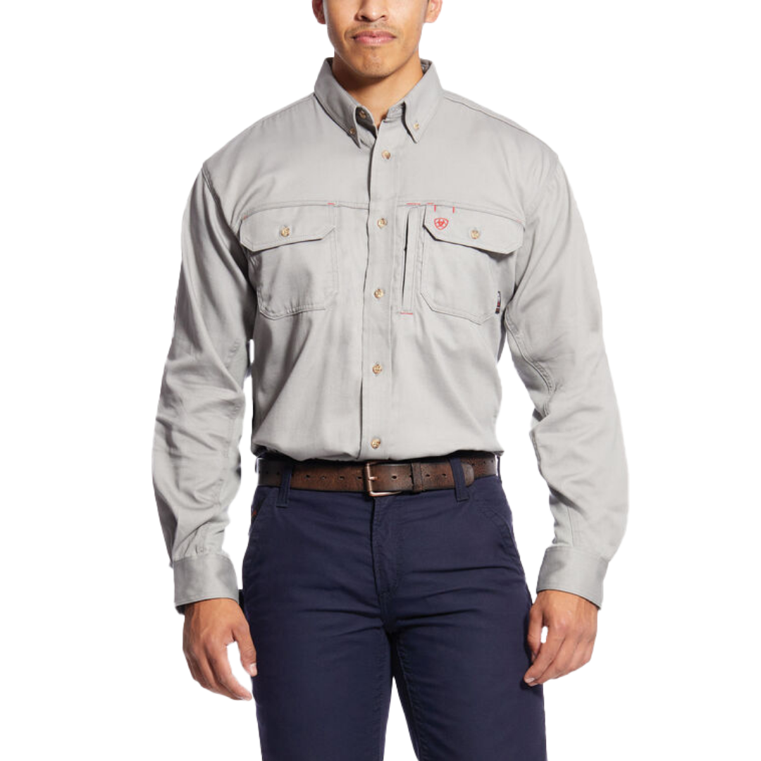 Ariat Men's Venttek Flame Resistant Work Grey Shirt