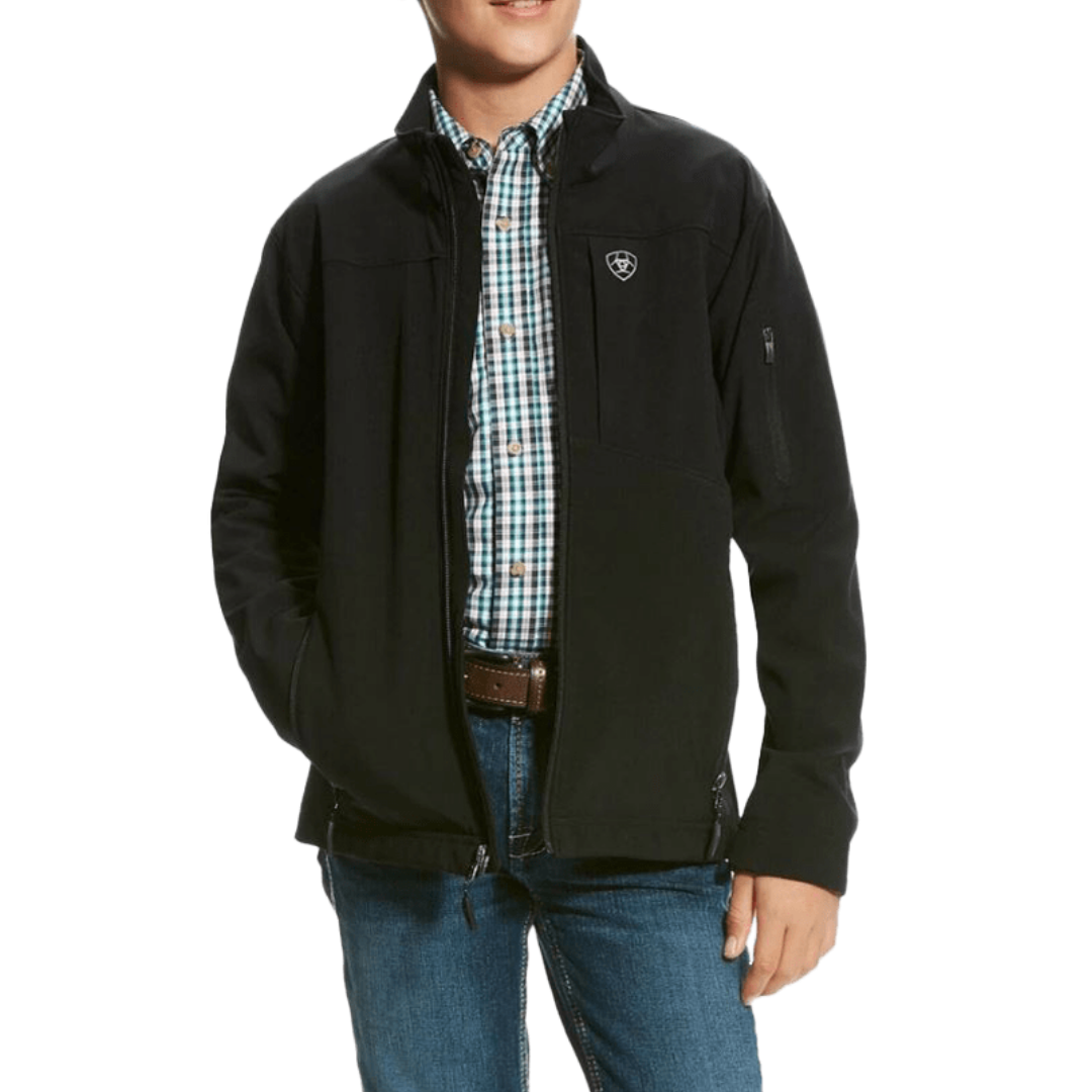 Ariat Youth Boy's Vernon 2.0 Stretch Softshell Black Jacket