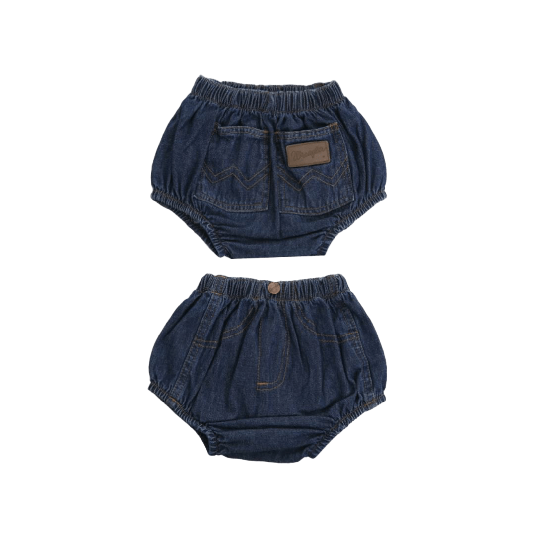 Wrangler Infant Girl's Washed Indigo Diaper Cover