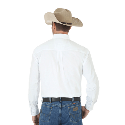 Wrangler Men's George Strait Solid White Shirt