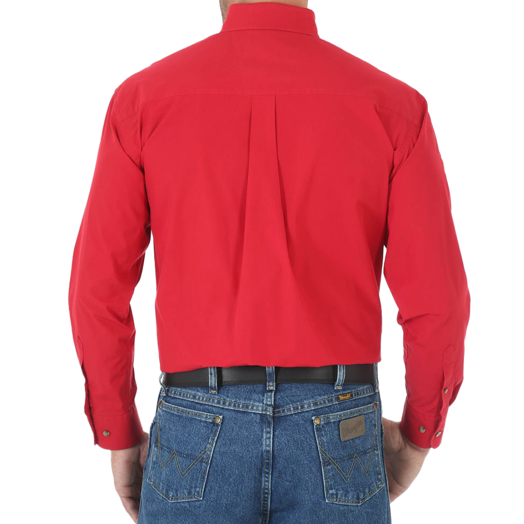 Wrangler Men's George Strait Solid Red Shirt