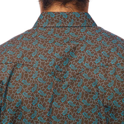 Avalon Men's Western Snap Long Sleeve Blue Shirt