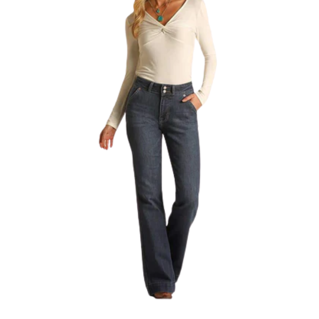 Panhandle Slim Women's Denim High Rise Dark Wash Blue Jeans