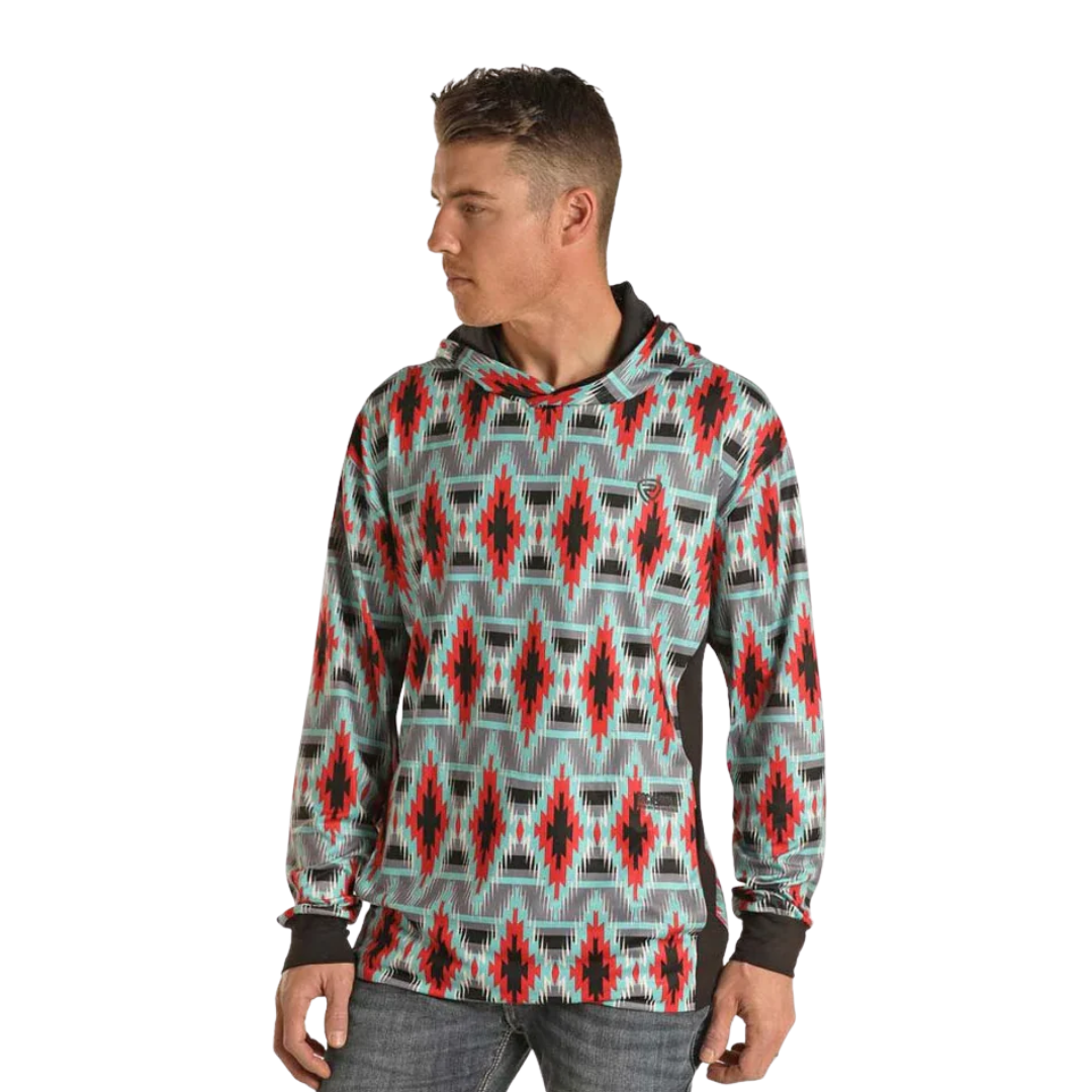 Panhandle Slim Men's Denim Aztec Multicolor Hoodie