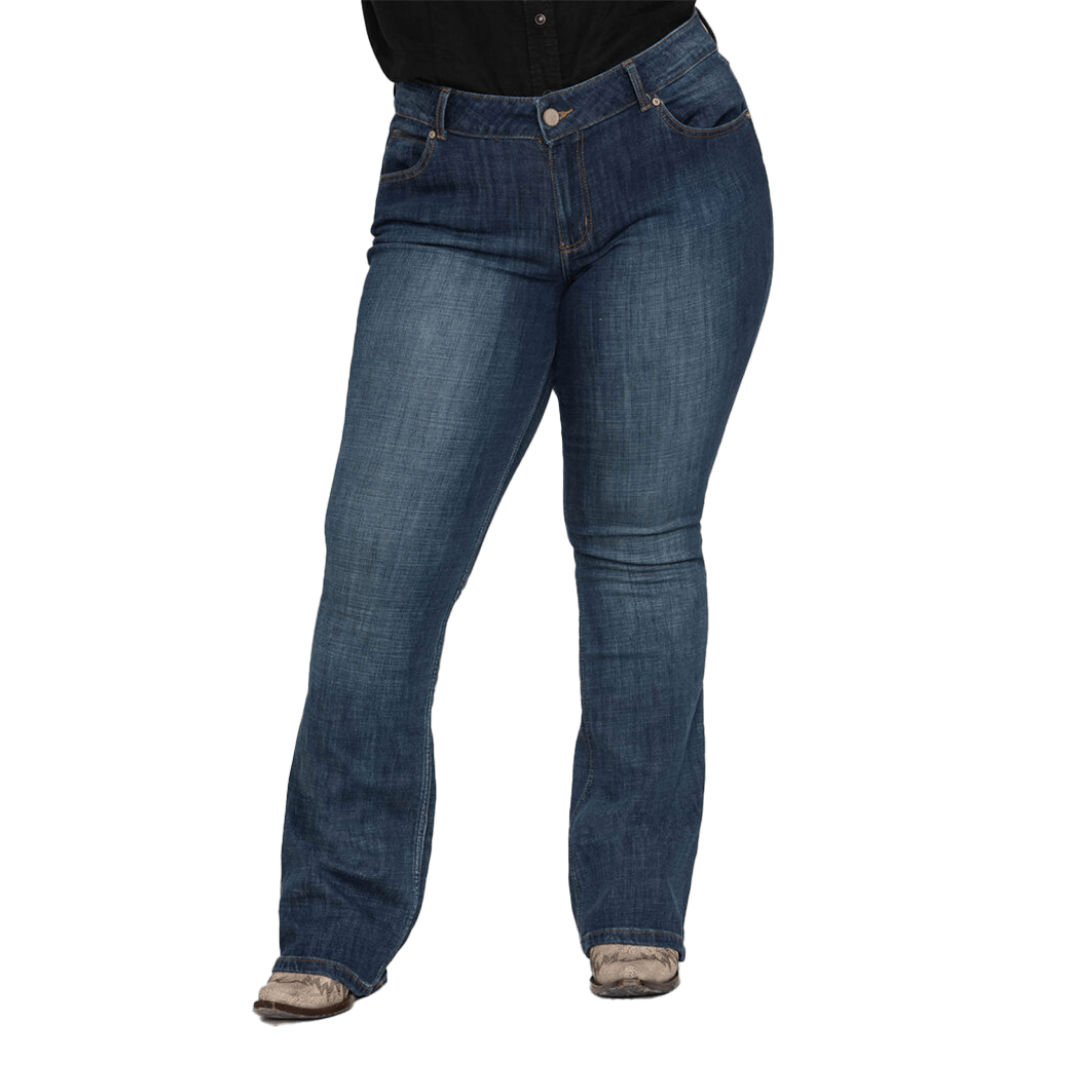 Wrangler Women's Mid Rise Bootcut Blue Jeans