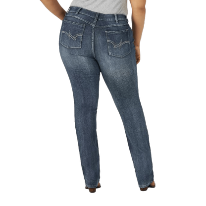 Wrangler Women's Straight Leg Blue Jeans - Plus