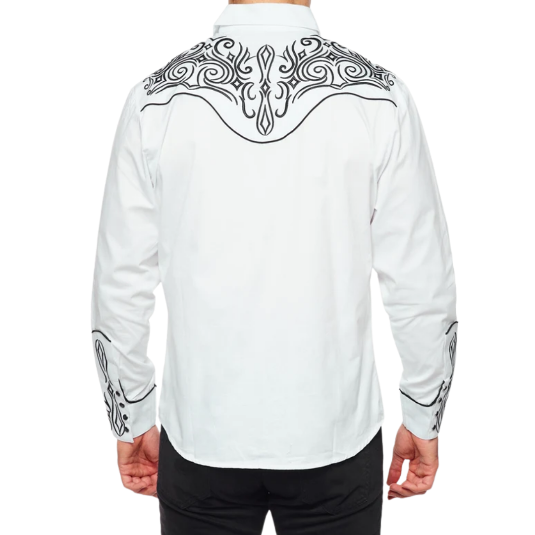 Avalon Men's Embroidered White Shirt
