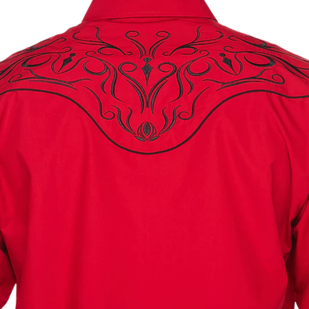 Avalon Men's Embroidery Red Shirt