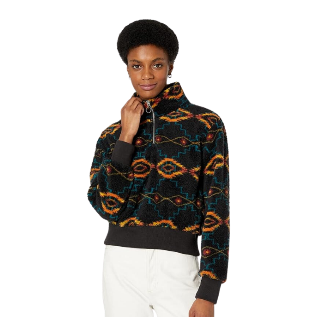 Panhandle Slim Women's Aztec Sherpa Quarter Multicolor Sweater