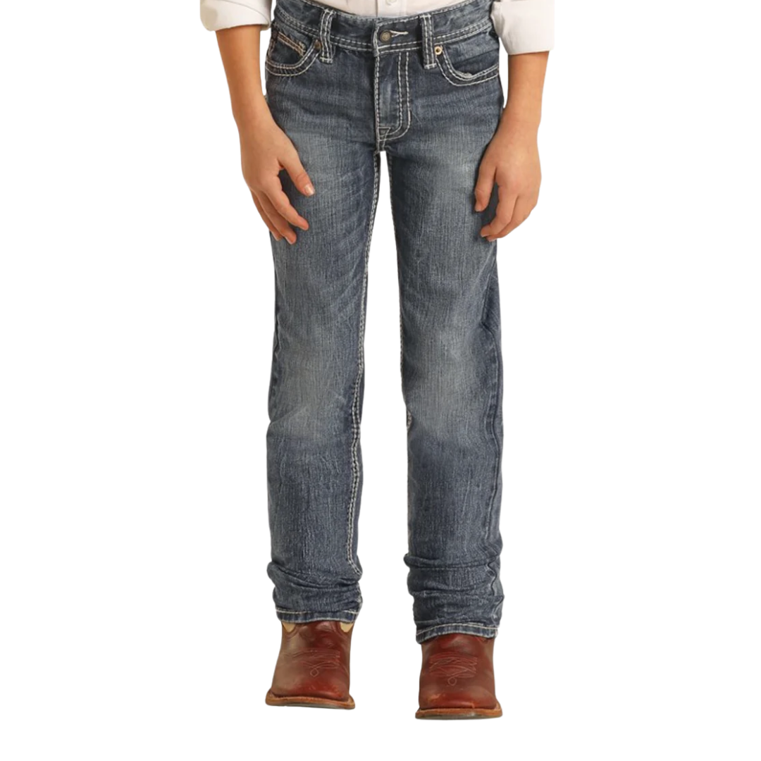 Panhandle Slim Youth Boy's Denim Slim Fit Revolver Blue Jeans