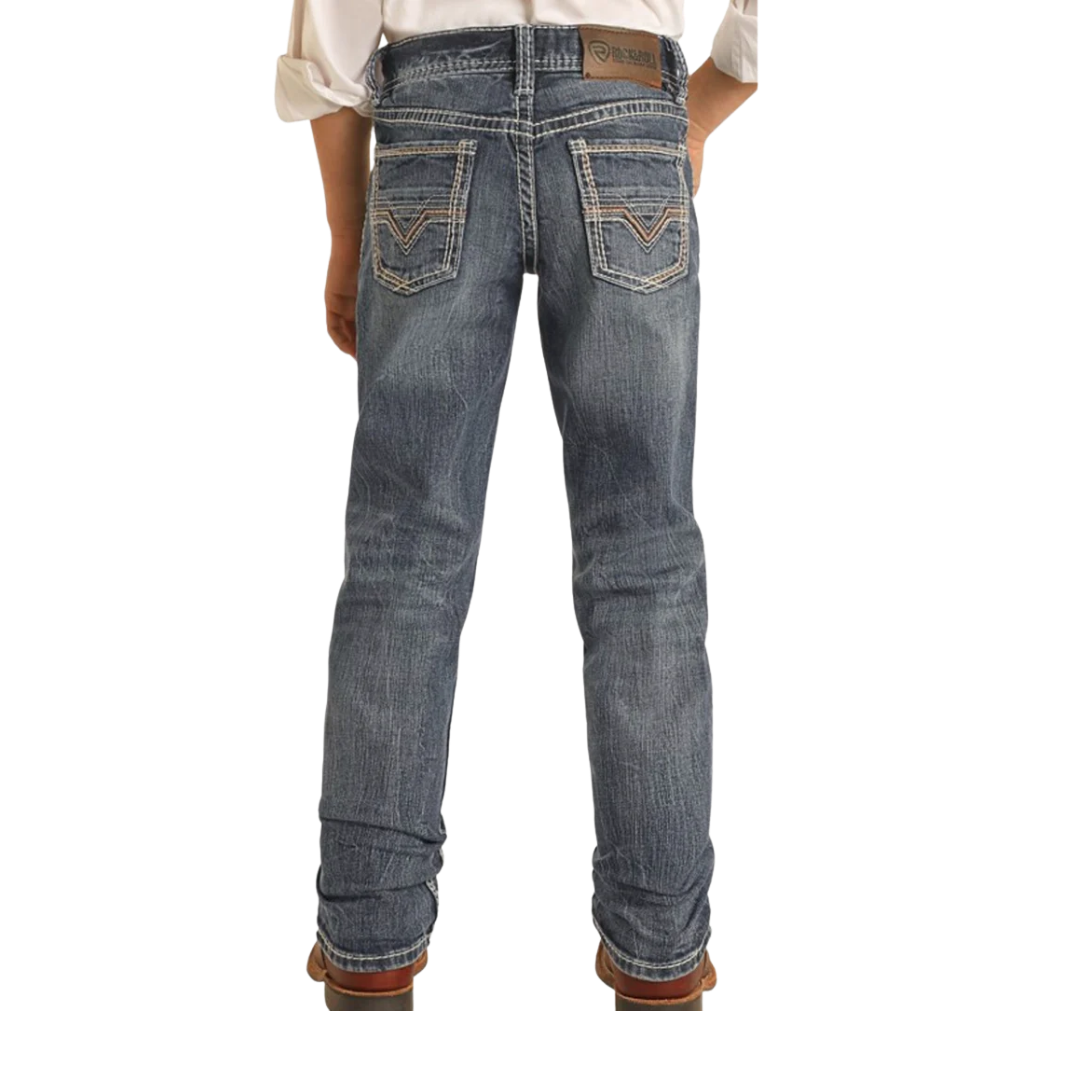 Panhandle Slim Youth Boy's Denim Slim Fit Revolver Blue Jeans: Western ...