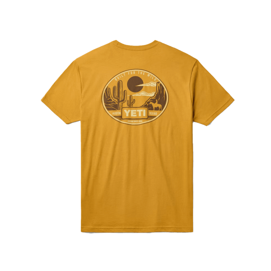 Yeti Men's Horse Canyon Short Sleeve Antique Gold Tee Shirt