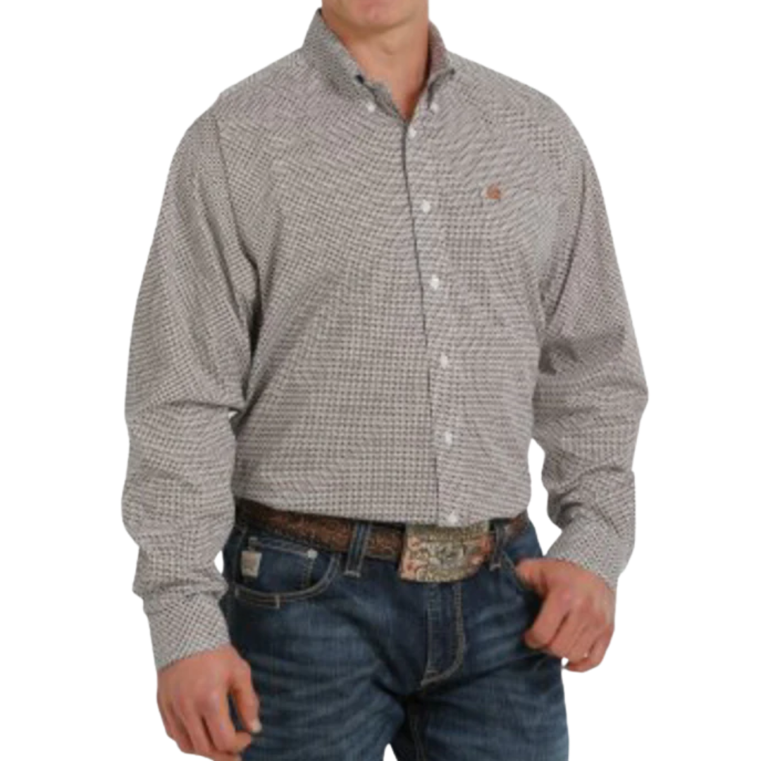 Cinch Men's Logo Embroidery Grey Shirt
