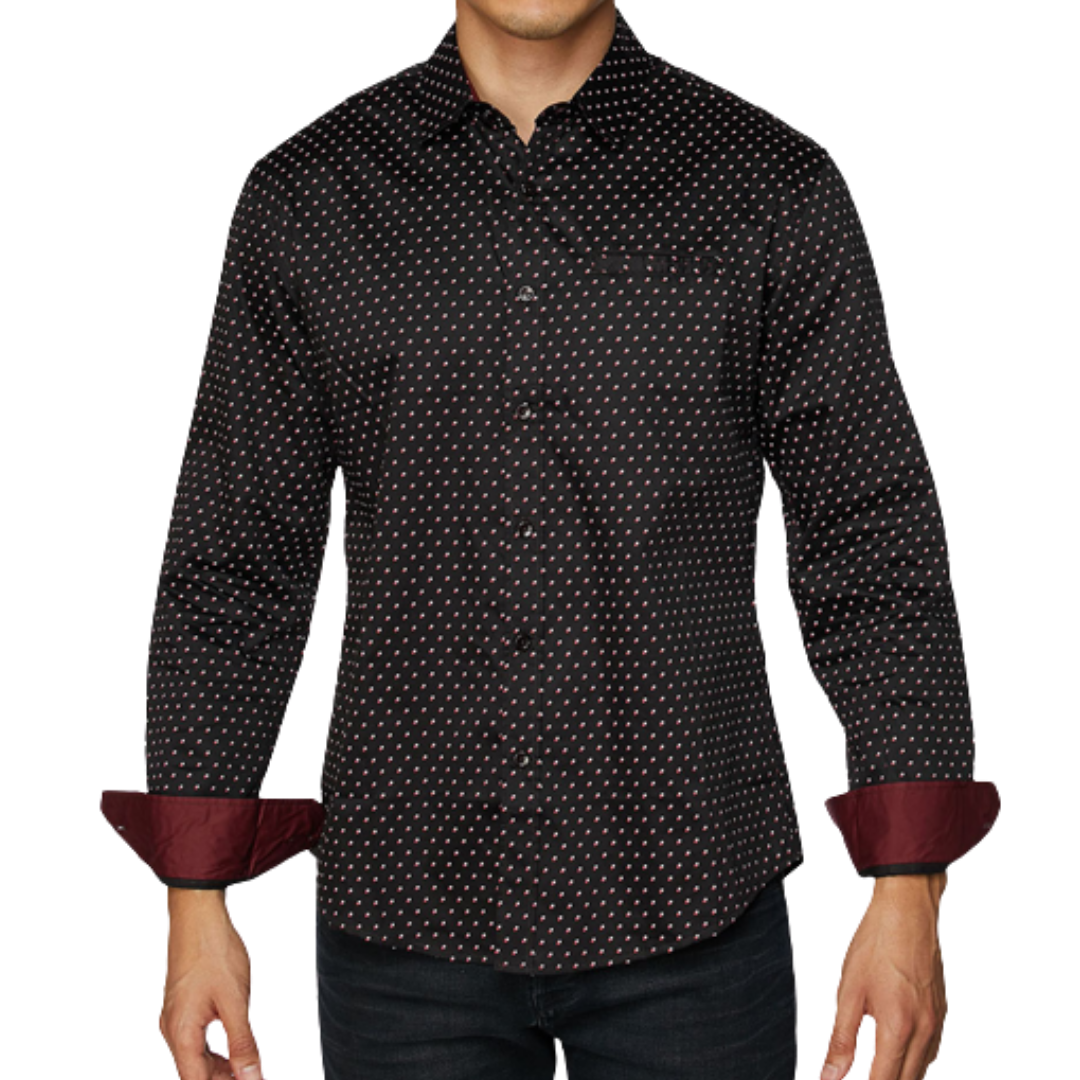 Avalon Men's Satin With Regular Black Shirt