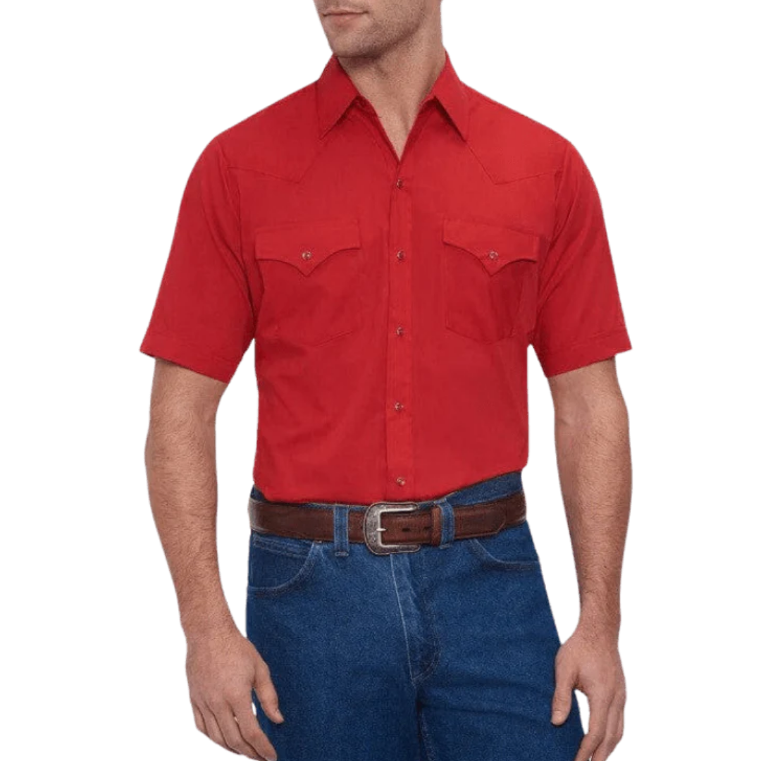 Ely & Walker Men´s Short Sleeve Solid Red Shirt