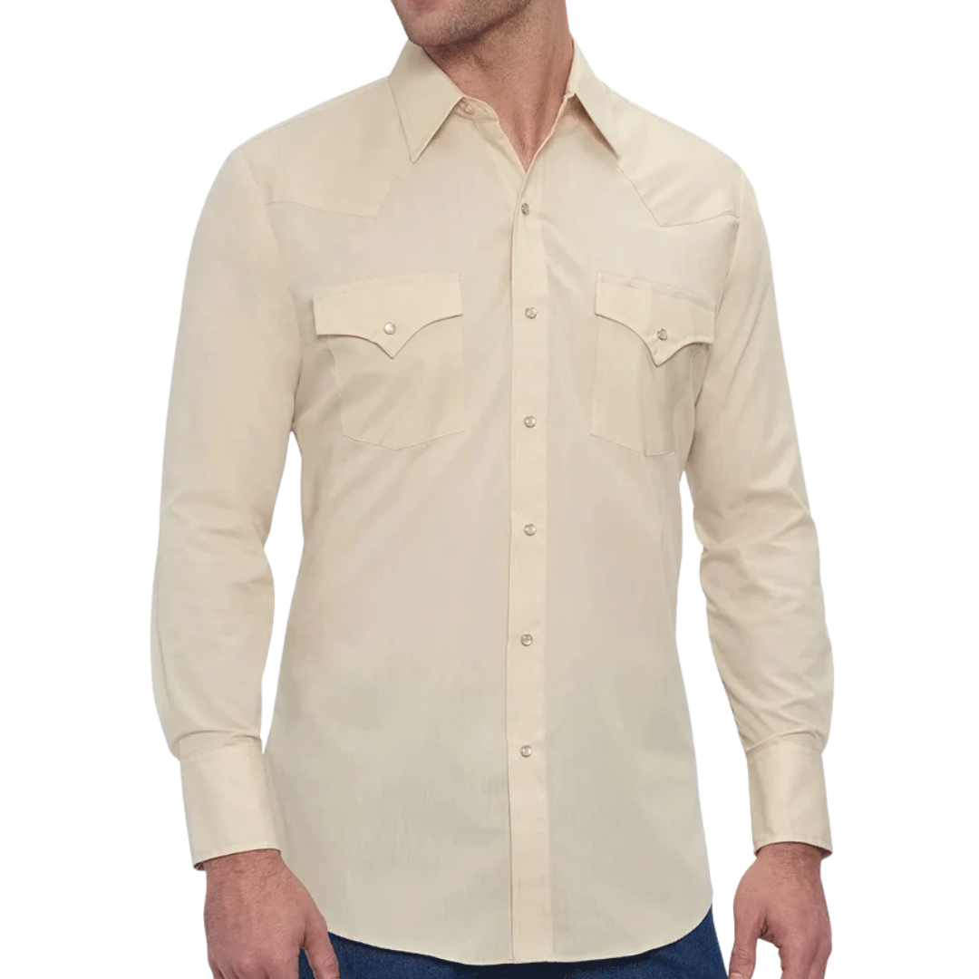Ely & Walker Men's Long Sleeve Solid Western Yellow Shirt