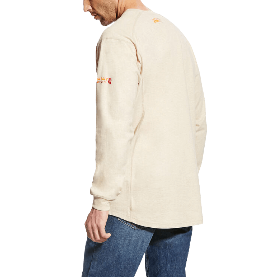 Ariat Men's Flame Resistant Air Crew Long Sleeve Light Brown Shirt