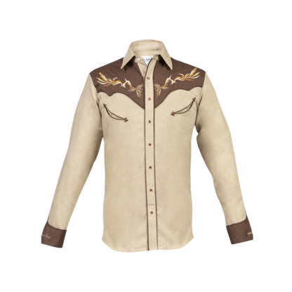 Shop Ranger's USA Men's Embroidered Western Khaki Shirt 3XL
