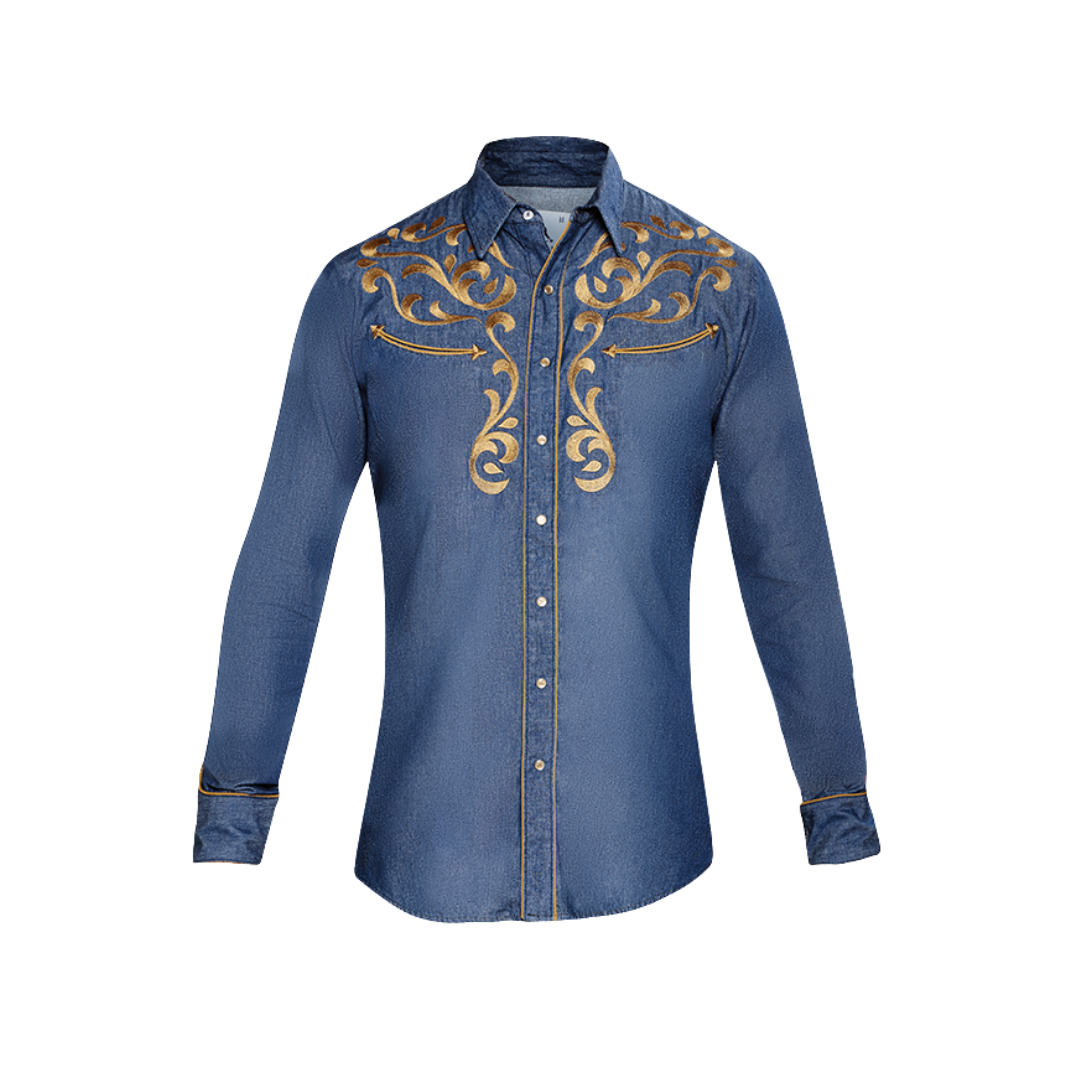 Ranger's Usa Men's Demin Charra Vaquera Blue Shirt