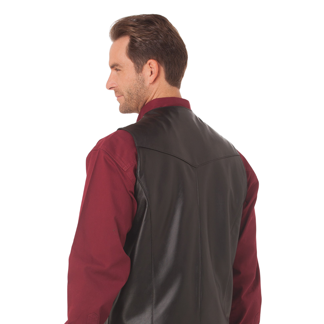 Sidran Men's Basic Button Front Black Vest