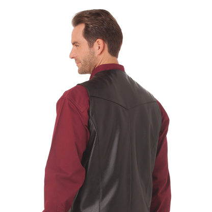 Shop Sidran Men's Basic Button Front Black Vest | The Boot Jack